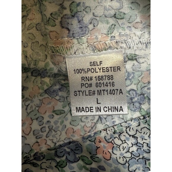 MABLE women size L floral ruffled button down long sleeve peasant‎ prairie top - Picture 9 of 9